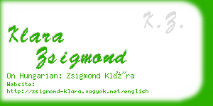 klara zsigmond business card